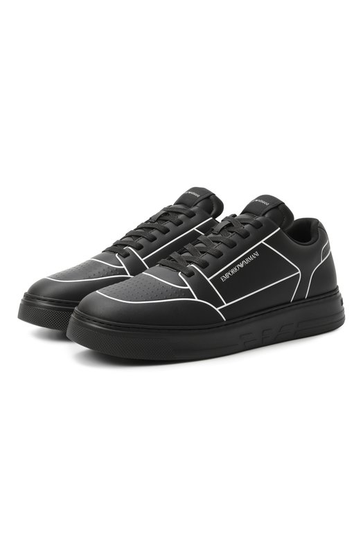 Кожаные кеды Emporio Armani EM002852/AF18014 Чёрный EM002852/AF18014