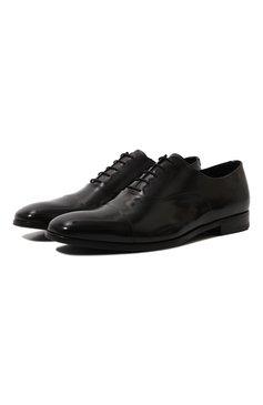 Мужские кожаные оксфорды PRADA черного цвета, арт. 2EB177-P39-F0002 | Фото 1 (Материал сплава: Проставлено; Нос: Не проставлено; Стили: Классический; Материал внешний: Натуральная кожа)