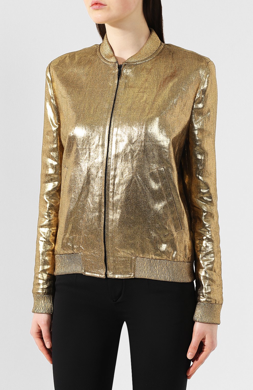 Бомбер из смеси хлопка и льна SAINT LAURENT, арт. 571757/Y645U, фото 3