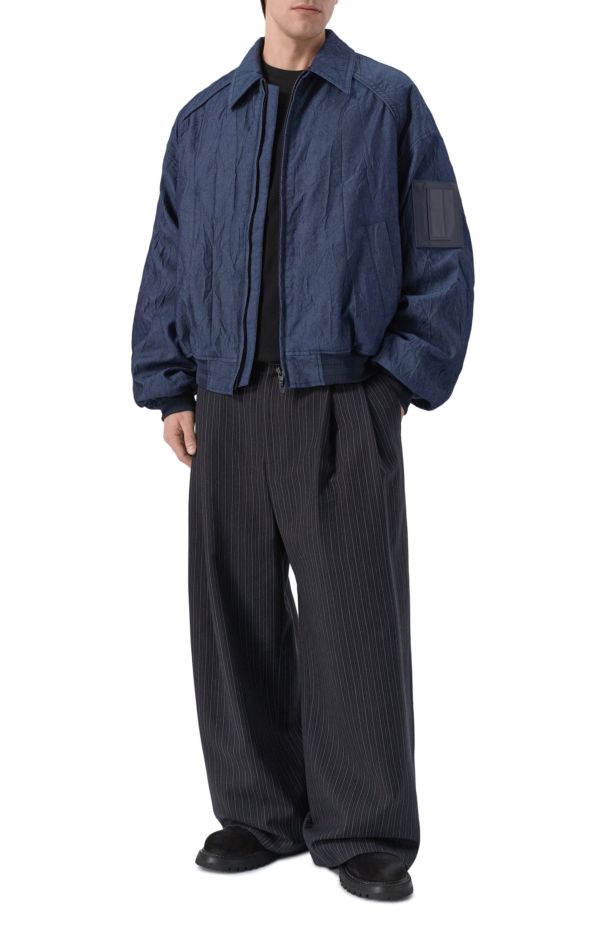 Хлопковый бомбер JUUN.J темно-синего цвета по цене 206000 руб., арт. JC6339P71, фото 2 Хлопковый бомбер JUUN.J, арт. JC6339P71, фото 2