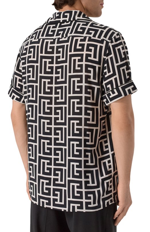 Рубашка из вискозы Balmain FH1HN011/VD01 Чёрно-белый  FH1HN011/VD01 Фото 4