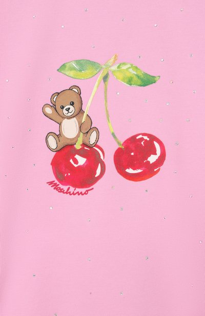 Хлопковый свитшот с отделкой стразами MOSCHINO, арт. HDF060/LDA25, фото 3