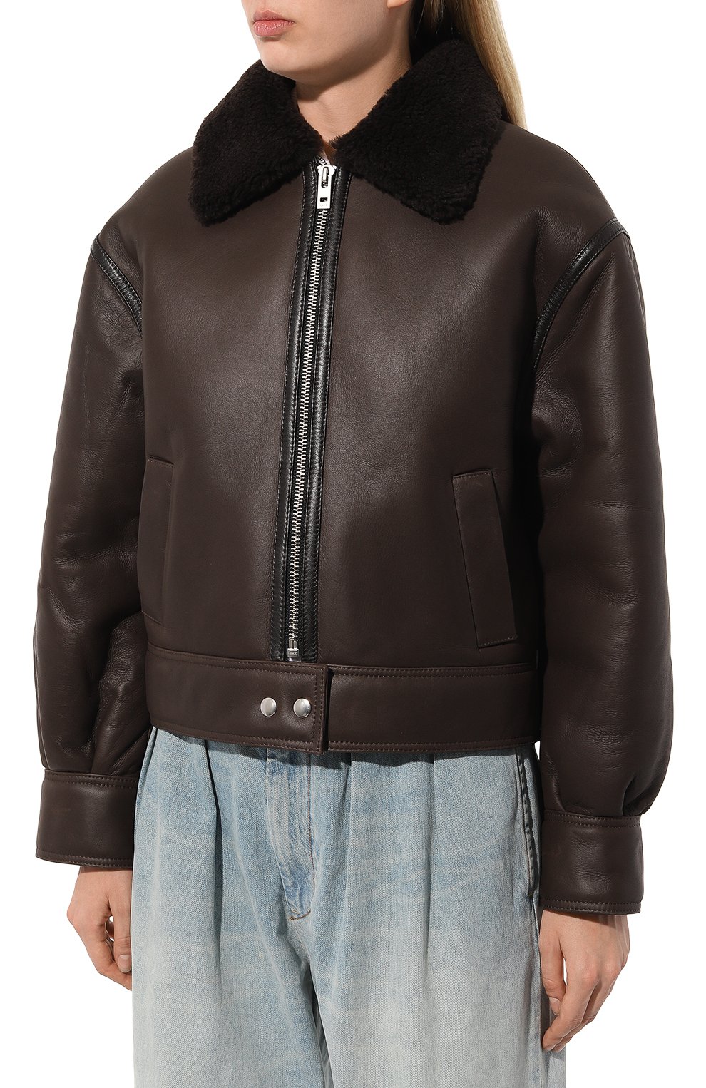 Дубленка из овчины BATS темно-коричневого цвета по цене 110000 руб., арт. OC_001_0, фото 3 Дубленка из овчины BATS, арт. OC_001_0, фото 3