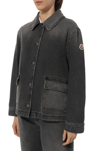 Джинсовая куртка MONCLER серого цвета по цене 84150 руб., арт. 2F000-12-597ZH, фото 3 Джинсовая куртка MONCLER, арт. 2F000-12-597ZH, фото 3