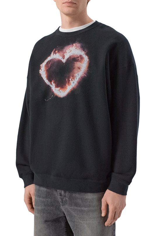 Свитшот из хлопка и лиоцелла R13 R13WK004-K138A Чёрный  R13WK004-K138A Фото 3