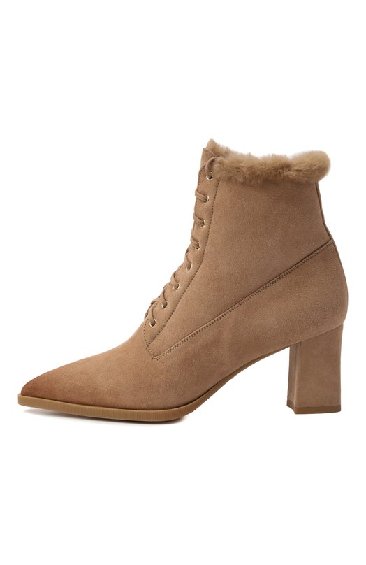 Замшевые ботильоны Santoni WTEG71936PC4AHGI Бежевый  WTEG71936PC4AHGI Фото 4