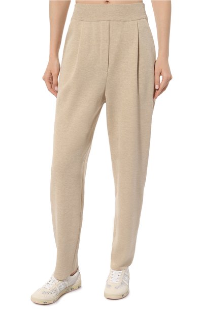 Брюки из вискозы FREEAGE бежевого цвета по цене 32500 руб., арт. S24.PT049.7000.102, фото 3 Брюки из вискозы FREEAGE, арт. S24.PT049.7000.102, фото 3