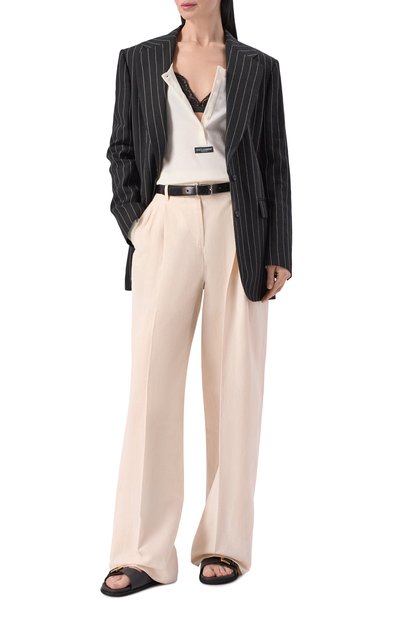 Брюки из хлопка и льна DOLCE & GABBANA, арт. FTDMIT/FUTDJ, фото 2