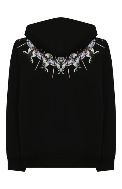 Хлопковая толстовка MARCELO BURLON KIDS OF MILAN черного цвета по цене 29150 руб., арт. 20E/B/MB/2204/0020/8-14Y, фото 2 Хлопковая толстовка MARCELO BURLON KIDS OF MILAN, арт. 20E/B/MB/2204/0020/8-14Y, фото 2