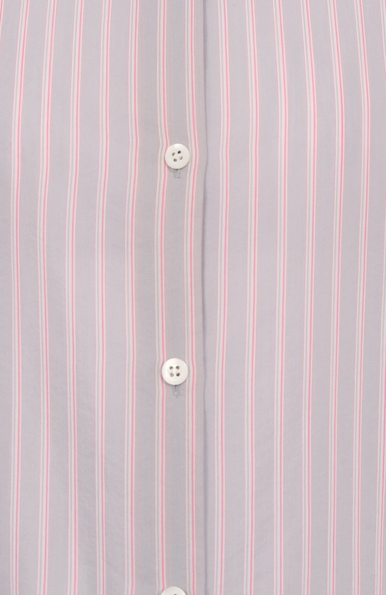 Женская рубашка DRIES VAN NOTEN серого цвета, арт. 251-010700-1524 | Фото 6 (Автоматизация ТО: Проставлено; Длина (для топов): Удлиненные; Рукава: Длинные; Материал внешний: Хлопок, Вискоза; Автоматизация состава: Проставлено; Женское Кросс-КТ: Рубашка-одежда; Принт: Полоска, С принтом; Стили: Классический)