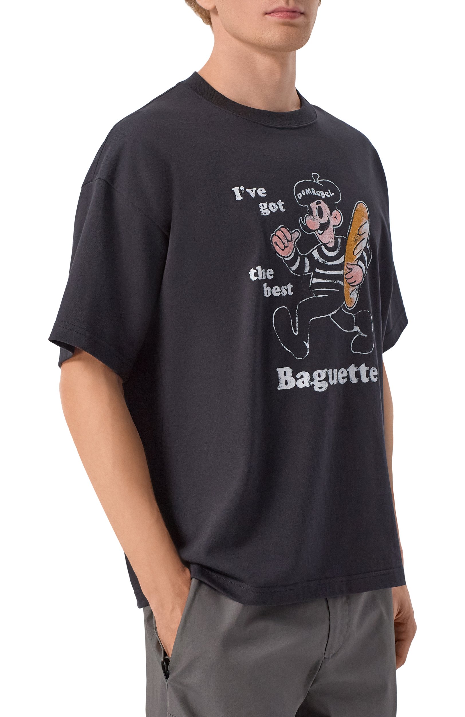 Хлопковая футболка DOMREBEL черного цвета по цене 22100 руб., арт. M BAGUETTE/T-SHIRT, фото 3 Хлопковая футболка DOMREBEL, арт. M BAGUETTE/T-SHIRT, фото 3