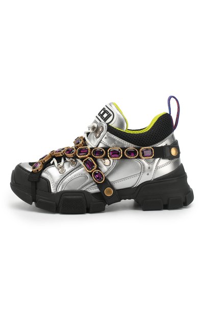 Комбинированные кроссовки flashtrek с отделкой кристаллами GUCCI, арт. 537133/D0RA0, фото 3