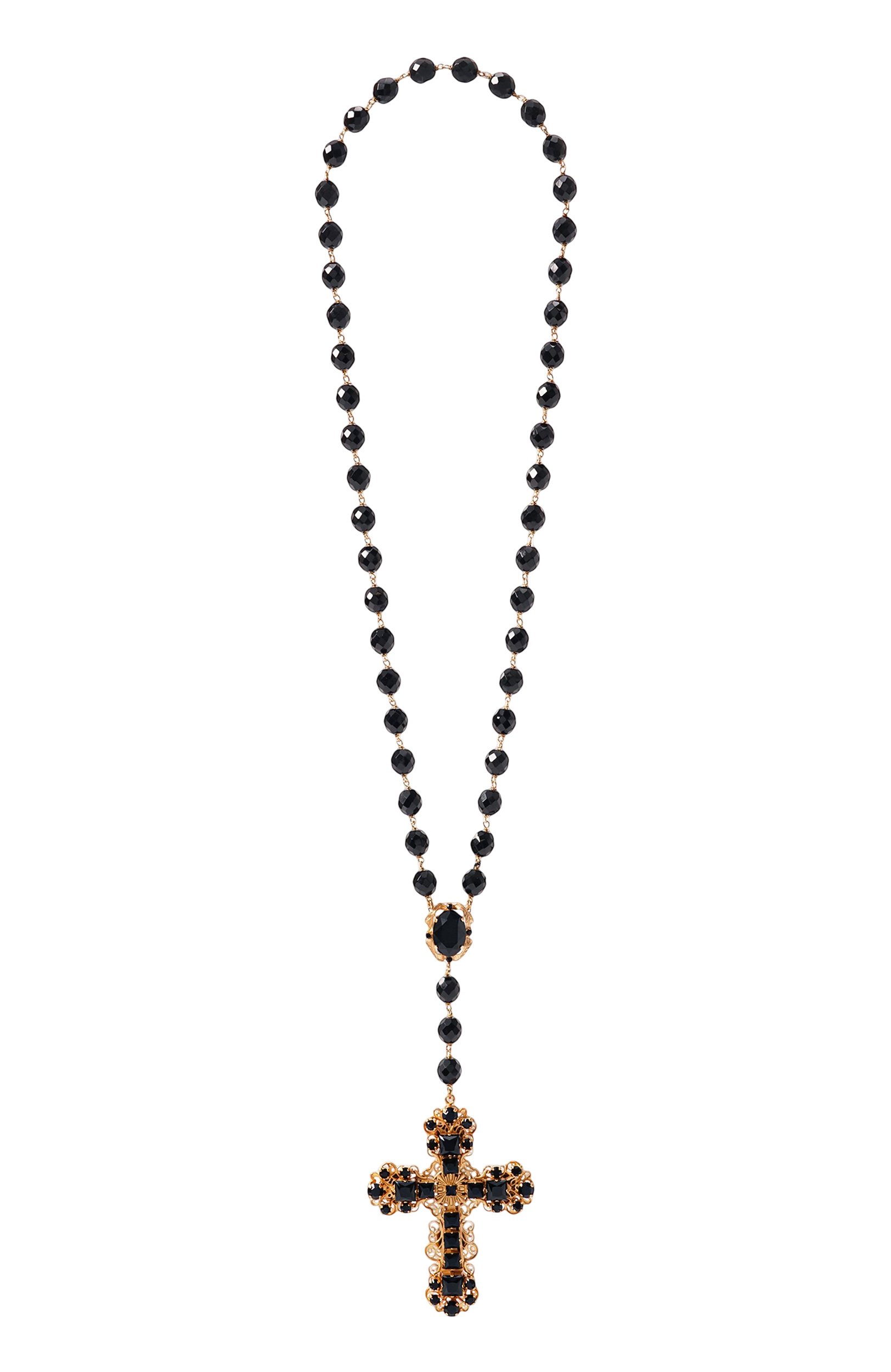 Колье DOLCE & GABBANA черного цвета по цене 343500 руб., арт. WNS6V4/W1111, фото 1 Колье DOLCE & GABBANA, арт. WNS6V4/W1111, фото 1
