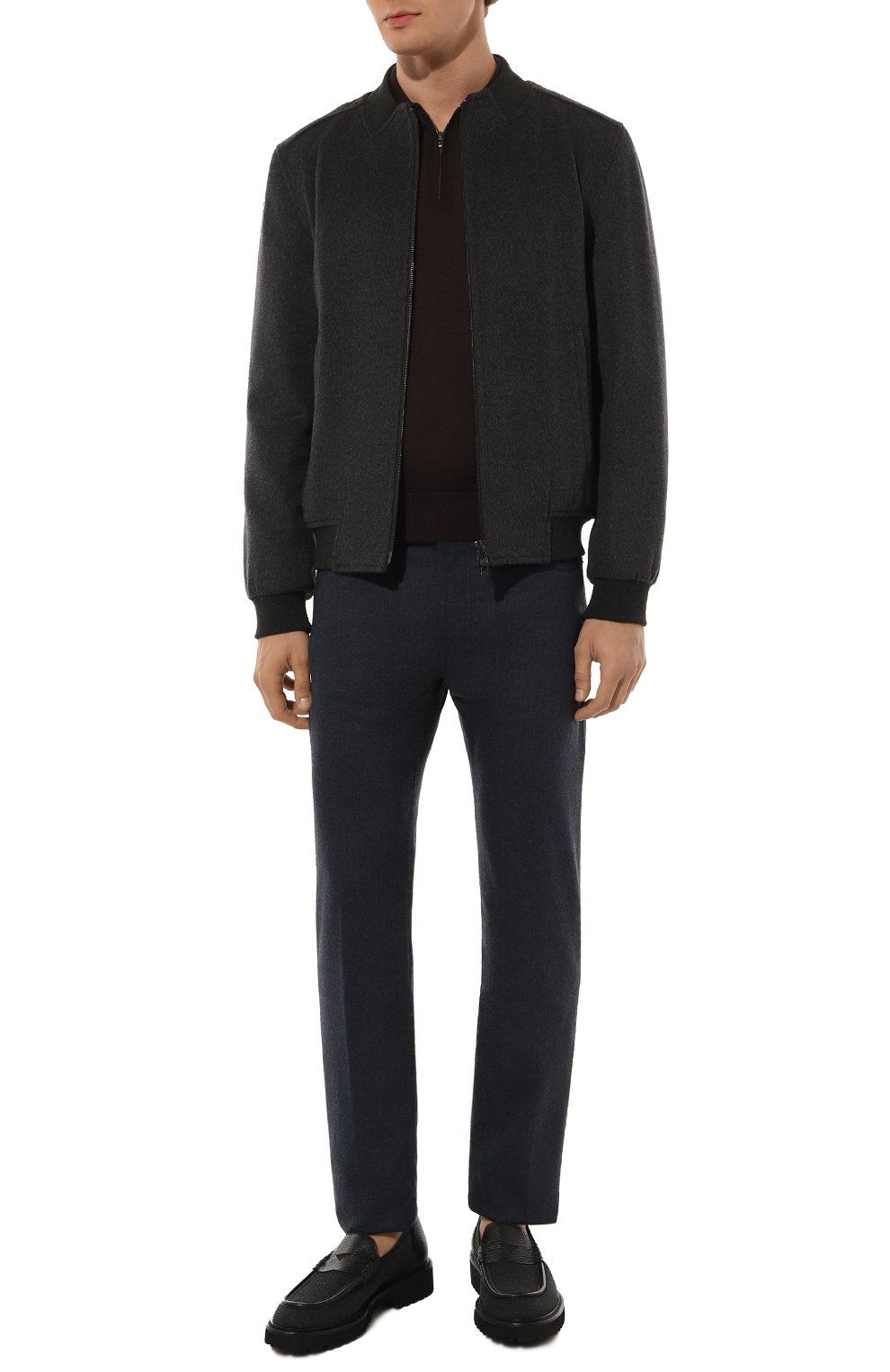 Брюки из шерсти и кашемира MARCO PESCAROLO темно-синего цвета по цене 61550 руб., арт. NERAN0M/5029, фото 2 Брюки из шерсти и кашемира MARCO PESCAROLO, арт. NERAN0M/5029, фото 2