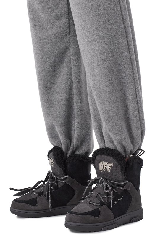 Комбинированные ботинки Off-White 0WIY001F25LEA0011011 Серый  0WIY001F25LEA0011011 Фото 2