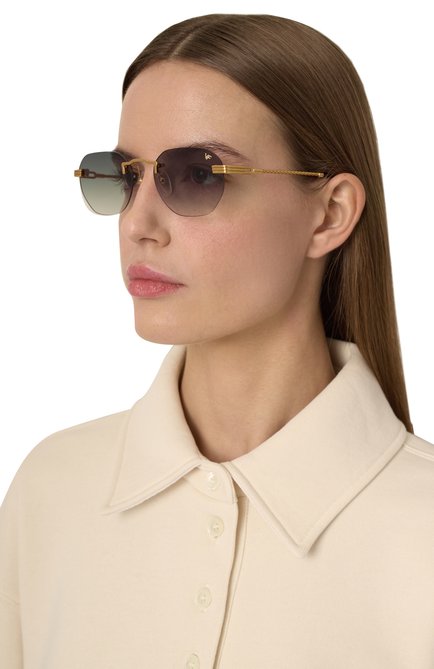 Женские солнцезащитные очки VINTAGE FRAMES серого цвета, арт. DETR0IT PLAYER 24KT G0LD/GRAY | Фото 2 (Материал: Металл; Региональные ограничения белый список (Axapta Mercury): Не проставлено; Нос: Не проставлено; Тип очков: С/з)