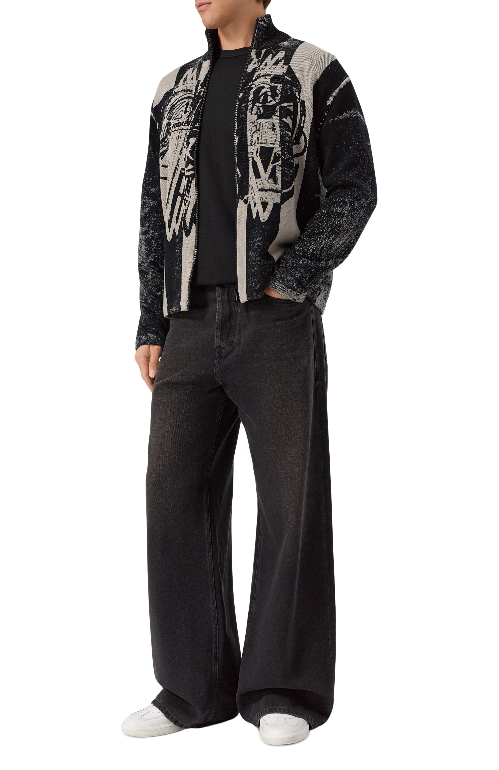 Хлопковый кардиган DIESEL темно-серого цвета по цене 48600 руб., арт. A19469/0NKCJ, фото 2 Хлопковый кардиган DIESEL, арт. A19469/0NKCJ, фото 2