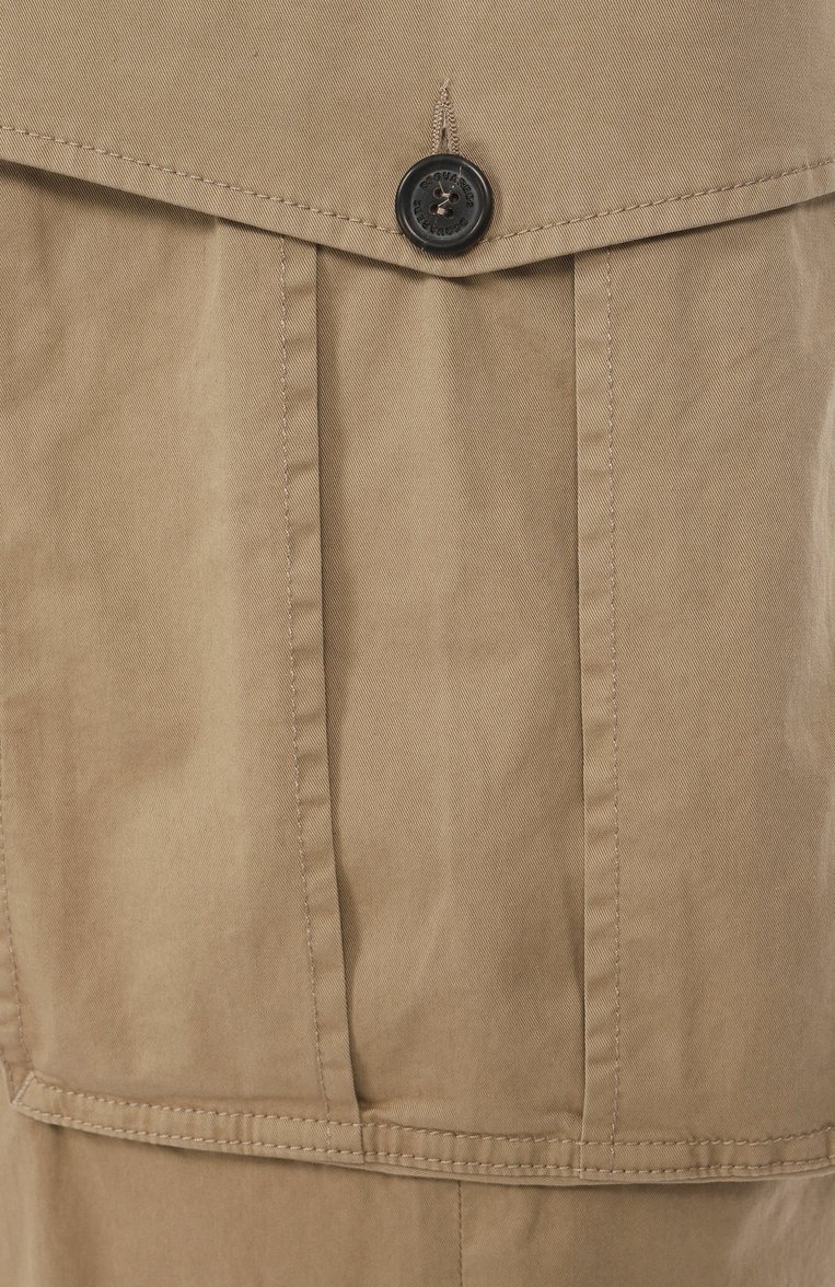 Мужские хлопковые брюки-карго DSQUARED2 бежевого цвета, арт. S78LB0112/S78499 | Фото 6 (Материал внешний: Хлопок; Длина (брюки, джинсы): Стандартные; Случай: Повседневный; Силуэт М (брюки): Карго; Стили: Кэжуэл; Автоматизация ТО: Проставлено; Автоматизация состава: Проставлено)
