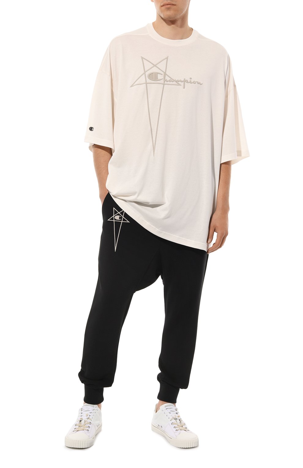 Хлопковая футболка rick owens x champion RICK OWENS, арт. CM02C9229/CHJEG, фото 2