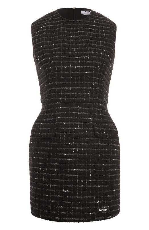 Твидовое платье MSGM 3941MDA03/257620 Чёрный 3941MDA03/257620