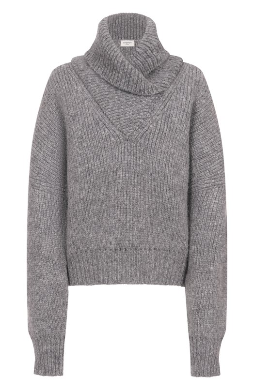 Шерстяной свитер Saint Laurent 827215/Y77CE Серый 827215/Y77CE