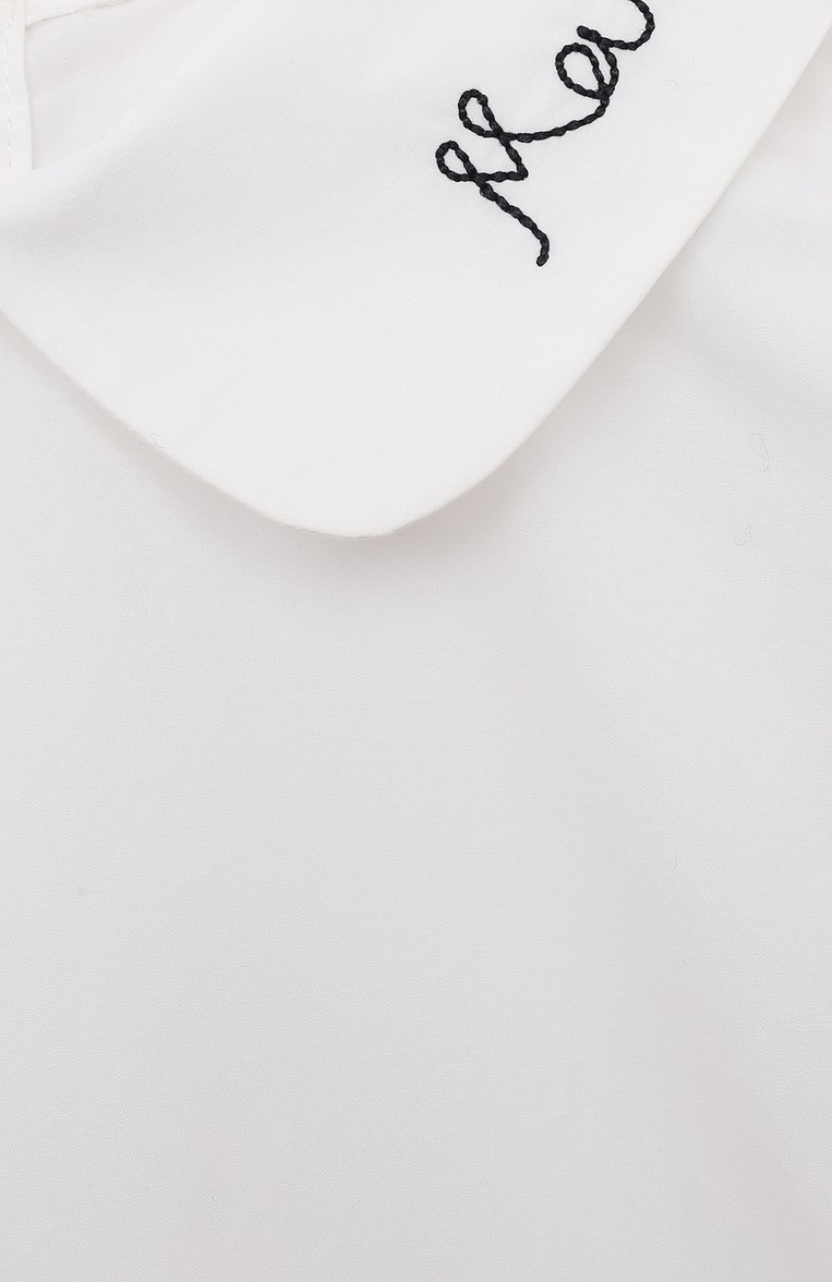 Детское хлопковая блузка MARNI белого цвета, арт. M00912/M00NT | Фото 3 (Рукава: Длинные; Материал сплава: Простав�лено; Материал внешний: Хлопок; Стили: Классический; Драгоценные камни: Проставлено)