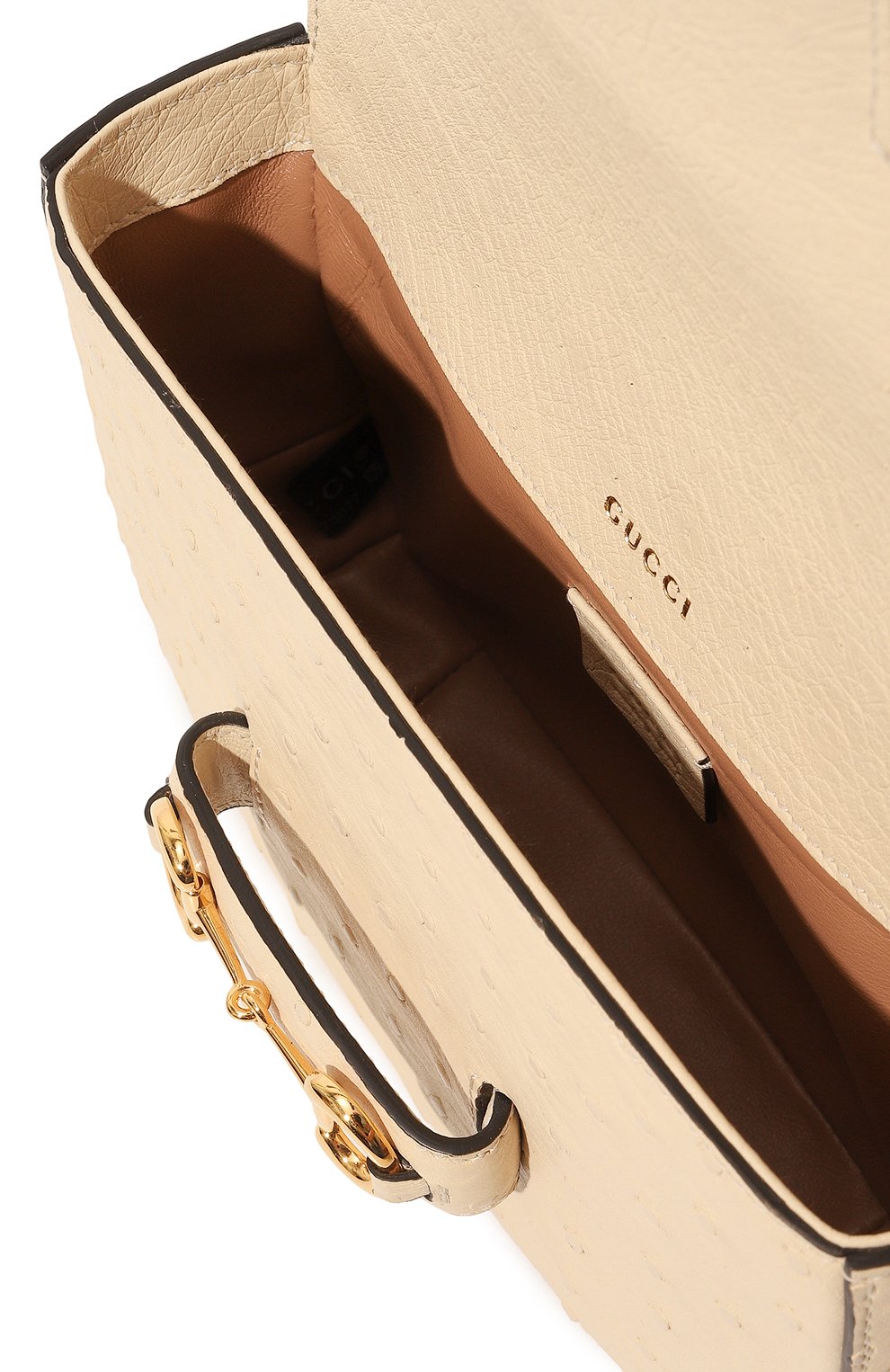 Сумка 1955 horsebit mini из кожи страуса GUCCI, арт. 658574 EY0DG, фото 5