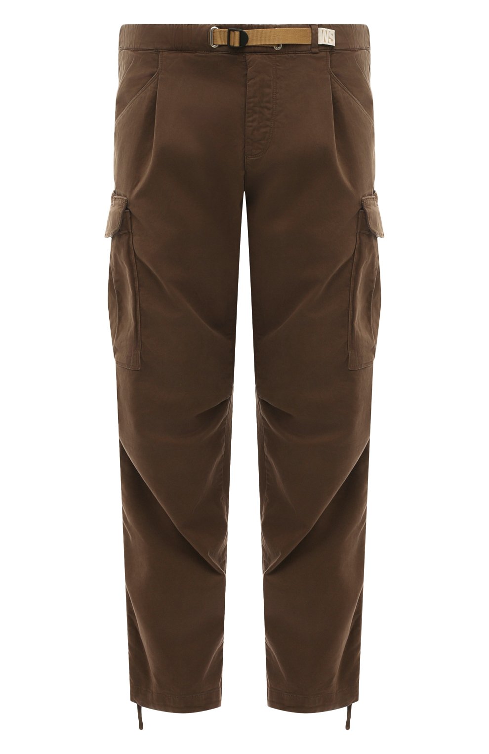 Хлопковые брюки-карго WHITE SAND коричневого цвета по цене 24350 руб., арт. 24WSU69 5, фото 1 Хлопковые брюки-карго WHITE SAND, арт. 24WSU69 5, фото 1