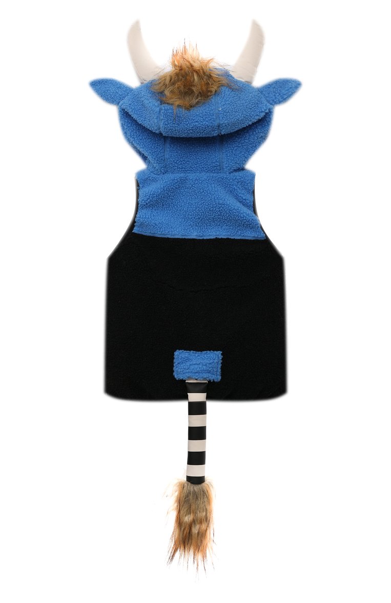 Детский флисовый жилет WEEDO синего цвета, арт. WITHFLVTfbb | Фото 2 (Рукава: Короткие; Материал внешний: Синтетический материал; Материал сплава: Проставлено; Драгоценные камни: Проставлено)