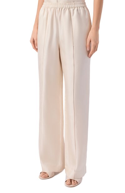 Шелковые брюки LOULOU DE SAISON кремового цвета по цене 51950 руб., арт. LARS, фото 3 Шелковые брюки LOULOU DE SAISON, арт. LARS, фото 3