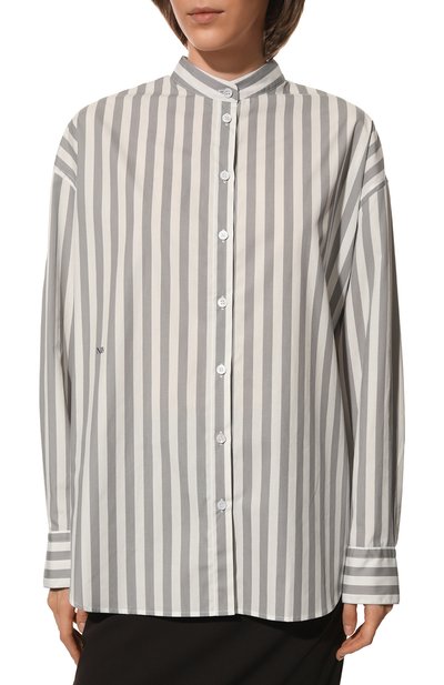 Хлопковая рубашка NOBLE&BRULEE серого цвета по цене 41200 руб., арт. NB100422/7, фото 3 Хлопковая рубашка NOBLE&BRULEE, арт. NB100422/7, фото 3