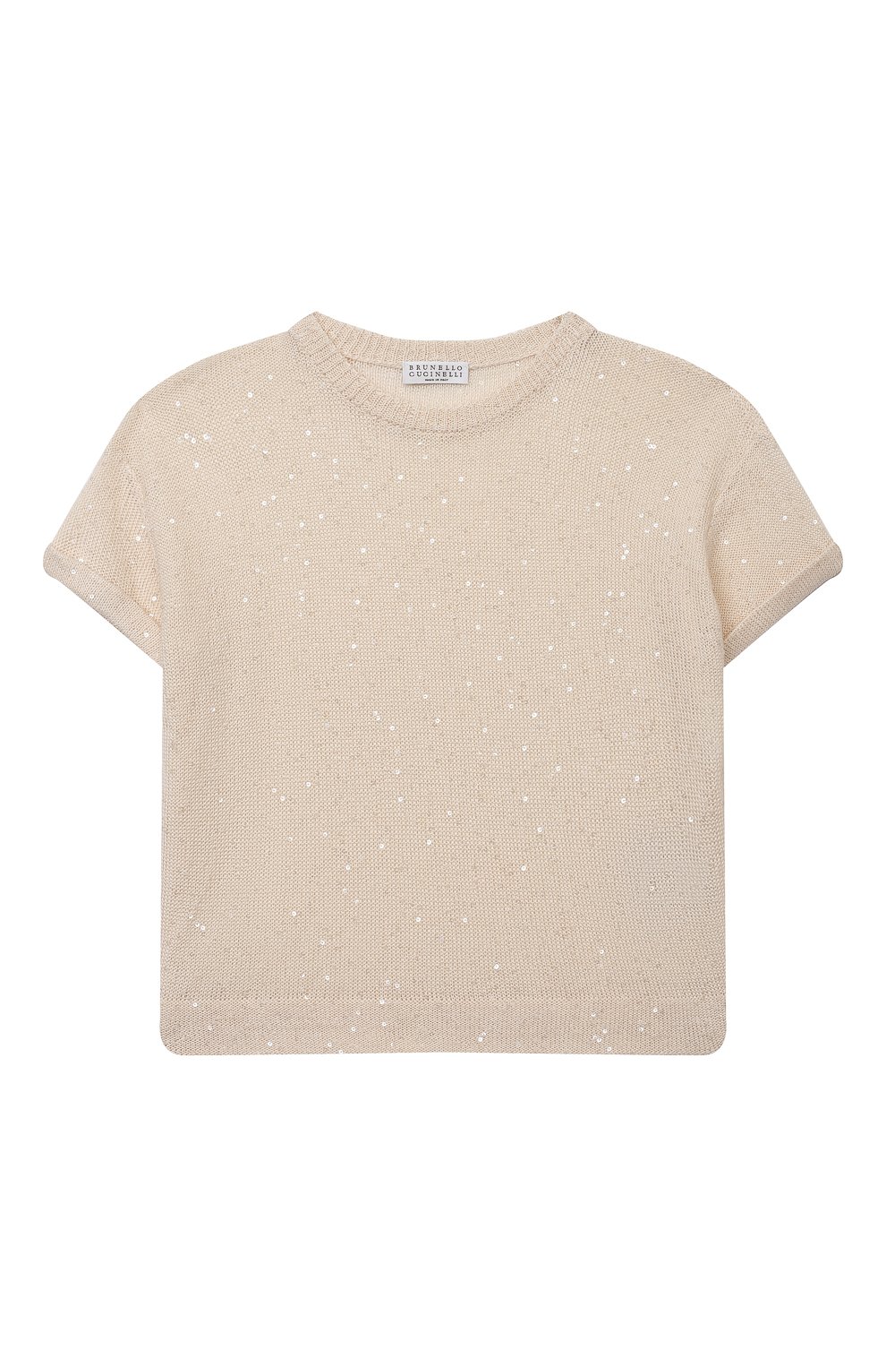 Льняной пуловер BRUNELLO CUCINELLI бежевого цвета по цене 42950 руб., арт. B10M50010B, фото 1 Льняной пуловер BRUNELLO CUCINELLI, арт. B10M50010B, фото 1