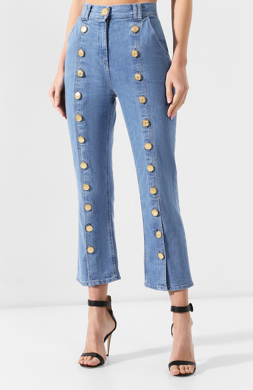 Укороченные джинсы BALMAIN синего цвета по цене 106500 руб., арт. RF15353/D041, фото 3 Укороченные джинсы BALMAIN, арт. RF15353/D041, фото 3