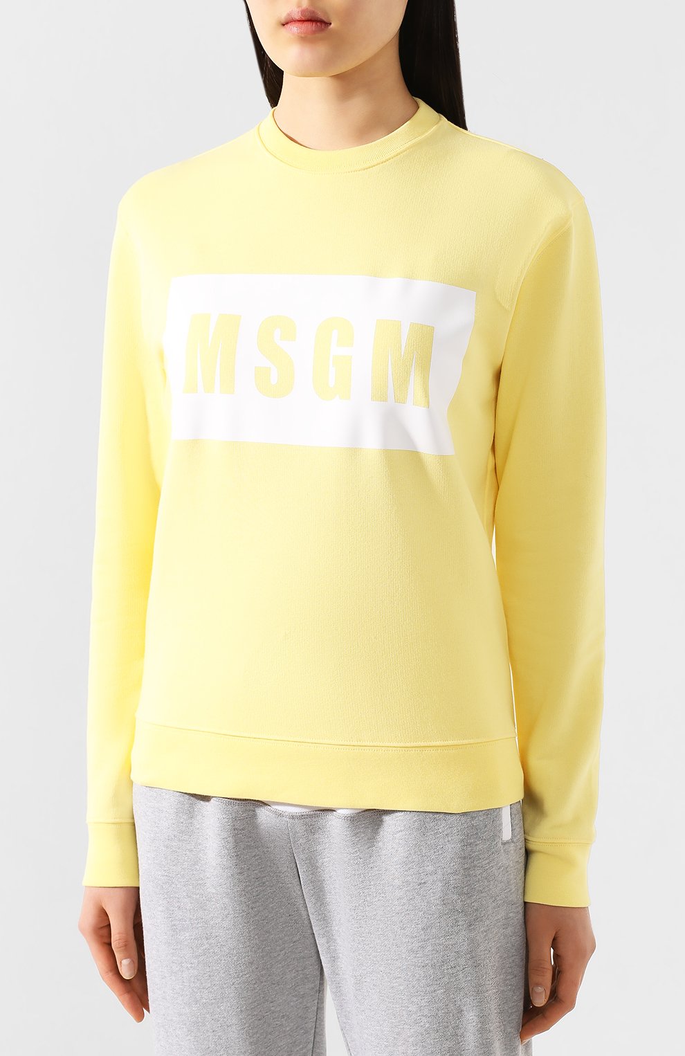 Хлопковый свитшот MSGM желтого цвета по цене 16400 руб., арт. 2842MDM196 207499, фото 3 Хлопковый свитшот MSGM, арт. 2842MDM196 207499, фото 3
