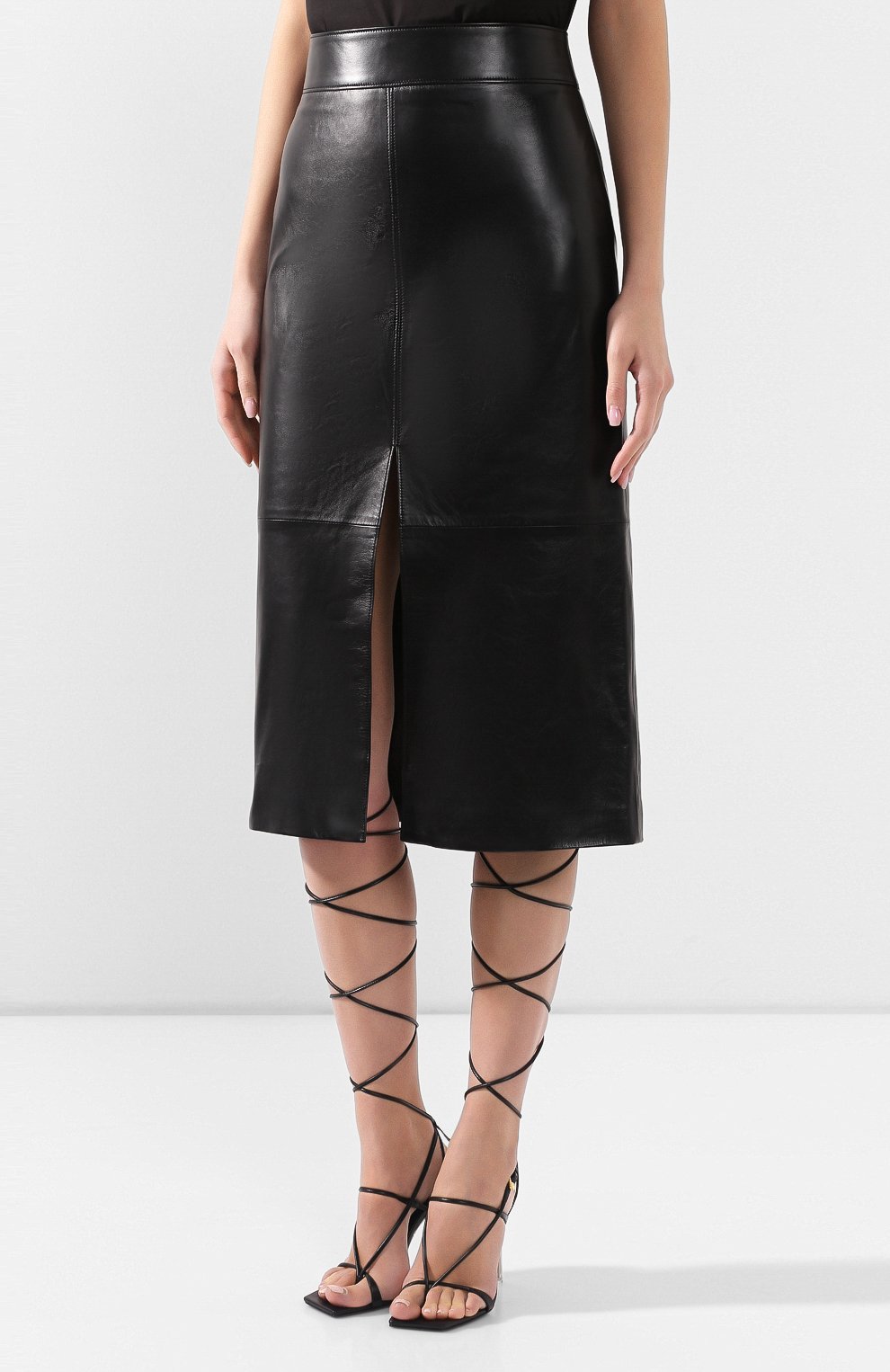 Кожаная юбка GIVENCHY черного цвета по цене 232000 руб., арт. BW40E960JK, фото 3 Кожаная юбка GIVENCHY, арт. BW40E960JK, фото 3