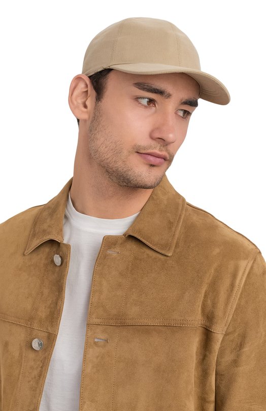 Бейсболка из льна и шелка Canali H060/YA00100 Бежевый  H060/YA00100 Фото 2