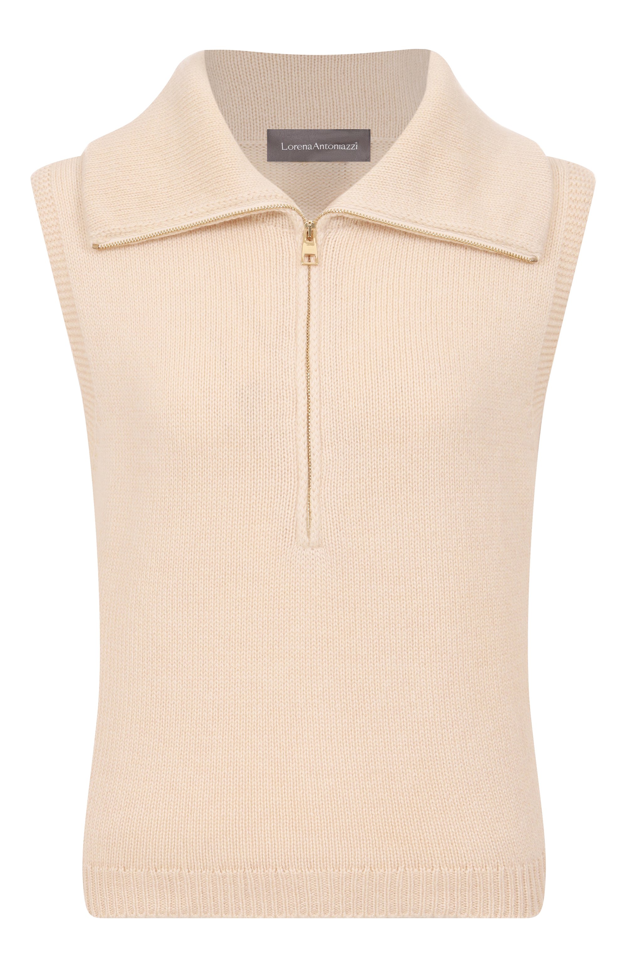 Шерстяной жилет LORENA ANTONIAZZI кремового цвета по цене 110000 руб., арт. MJ26B/1175, фото 1 Шерстяной жилет LORENA ANTONIAZZI, арт. MJ26B/1175, фото 1