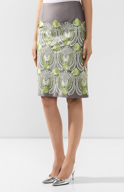 Хлопковая юбка DRIES VAN NOTEN серого цвета по цене 64800 руб., арт. 192-30802-8063, фото 3 Хлопковая юбка DRIES VAN NOTEN, арт. 192-30802-8063, фото 3
