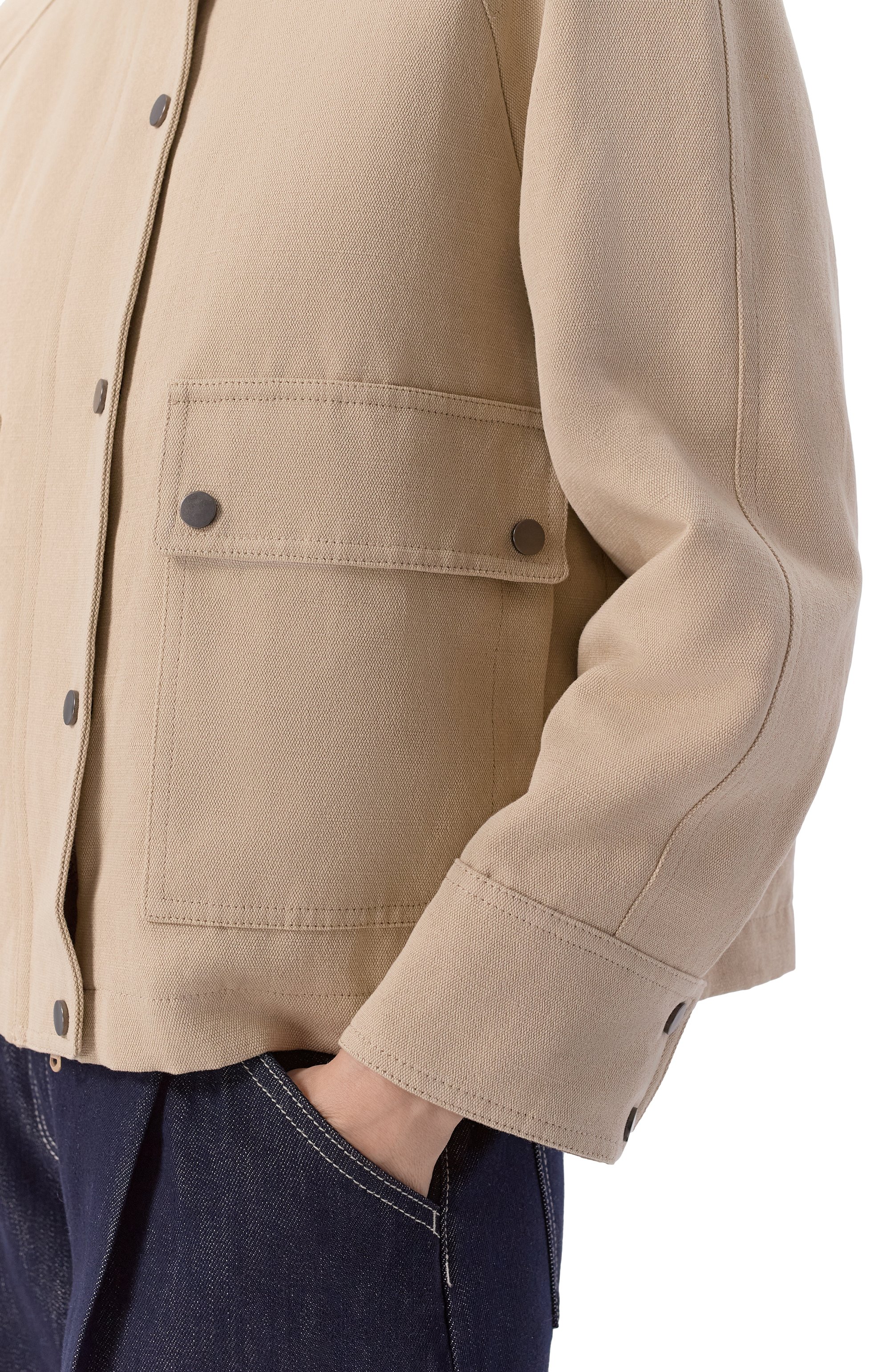 Куртка из хлопка и льна BRUNELLO CUCINELLI, арт. ML5957769, фото 5