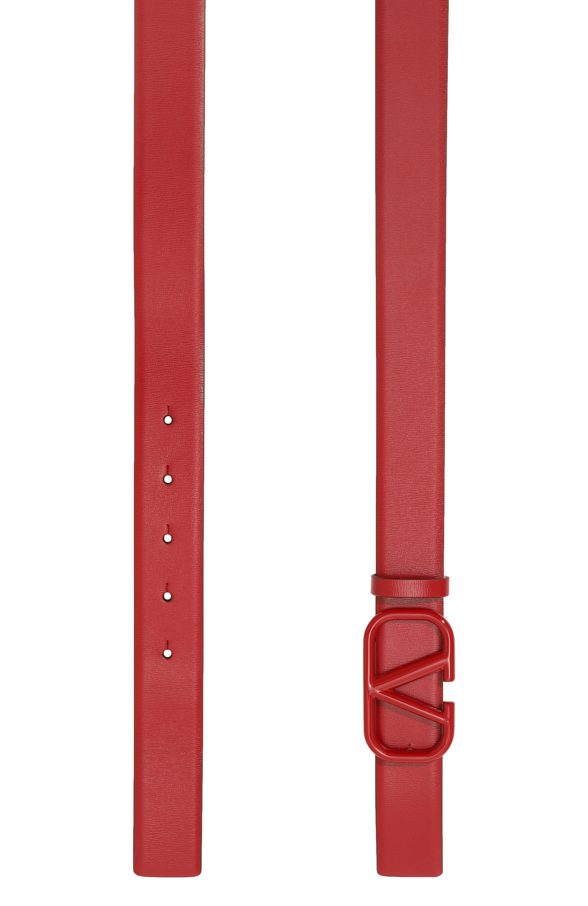 Кожаный ремень vlogo signature VALENTINO красного цвета по цене 45300 руб., арт. 5W0T0X49/TJE, фото 3 Кожаный ремень vlogo signature VALENTINO, арт. 5W0T0X49/TJE, фото 3