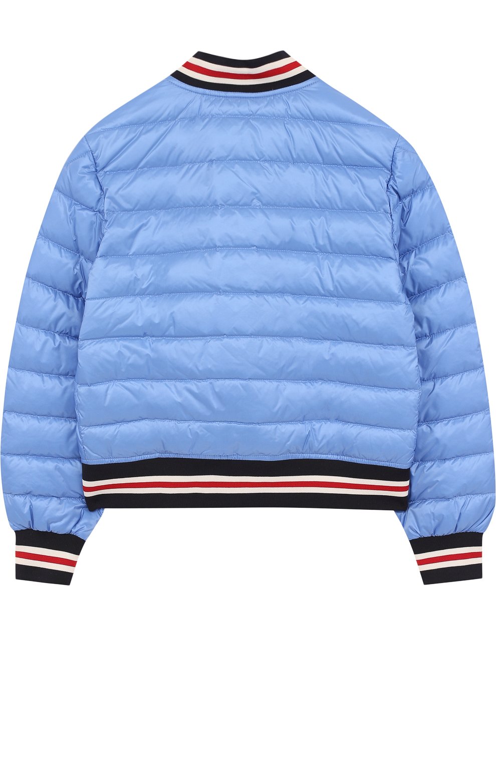 Пуховая куртка-бомбер на кнопках с контрастной отделкой MONCLER ENFANT, арт. D1-954-40316-99-53334/12-14A, фото 2