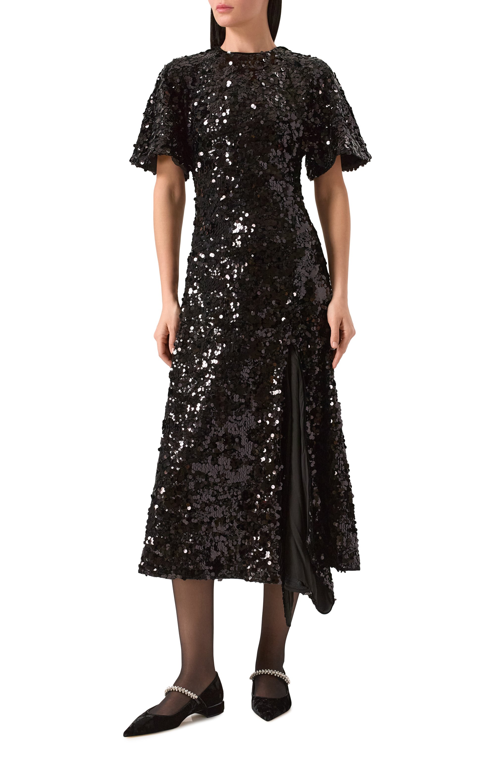 Платье с отделкой пайетками GANNI, арт. T4044, фото 3