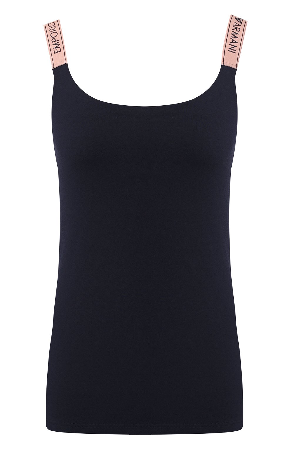Хлопковый топ EMPORIO ARMANI темно-синего цвета по цене 7500 руб., арт. 164237/9A317, фото 1 Хлопковый топ EMPORIO ARMANI, арт. 164237/9A317, фото 1