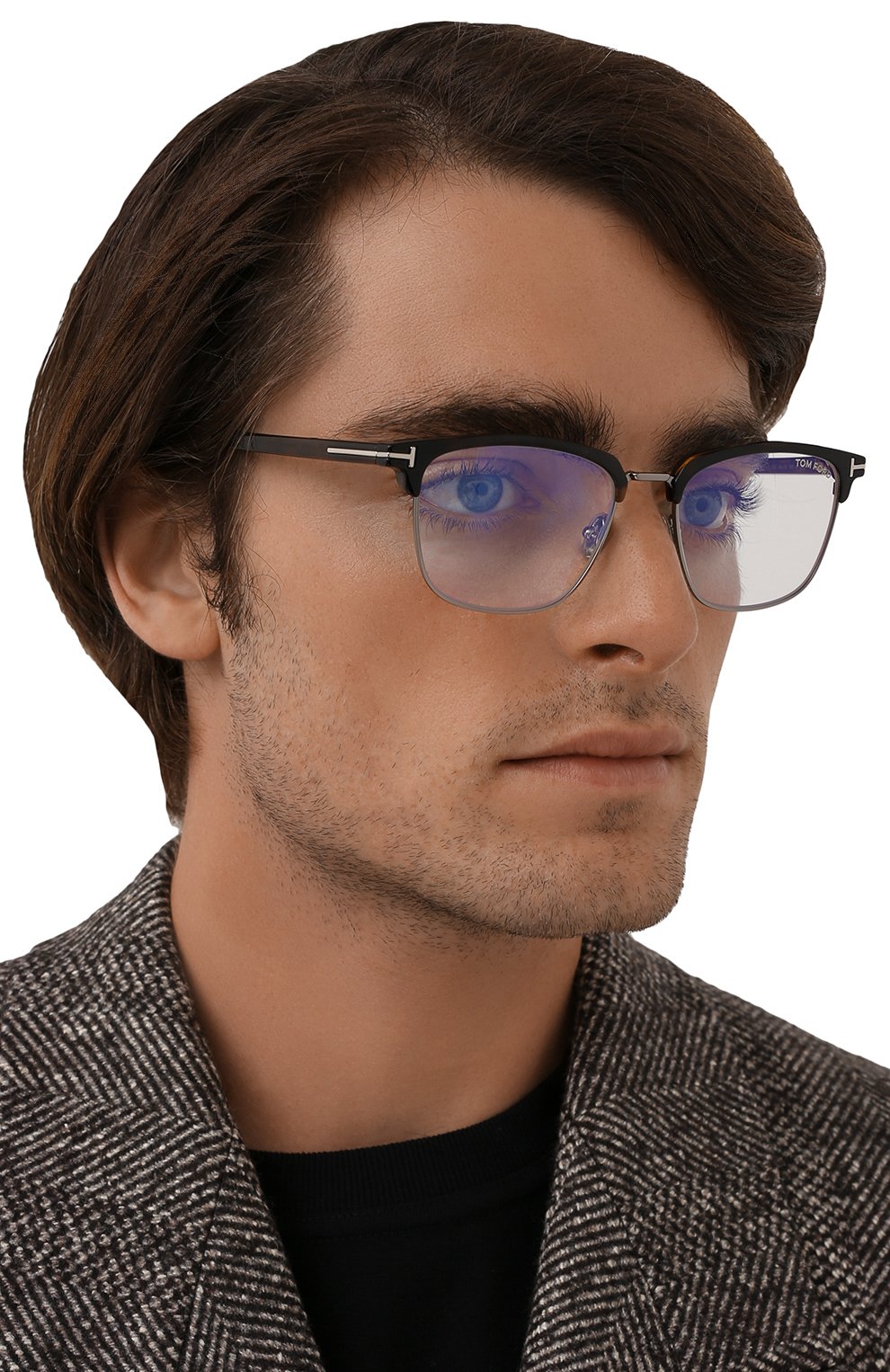 Оправа с клипоном TOM FORD коричневого цвета по цене 73700 руб., арт. TF5683-B 052, фото 2 Оправа с клипоном TOM FORD, арт. TF5683-B 052, фото 2
