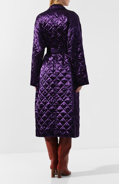 Стеганое пальто DRIES VAN NOTEN фиолетового цвета по цене 143500 руб., арт. 192-10254-8536, фото 4 Стеганое пальто DRIES VAN NOTEN, арт. 192-10254-8536, фото 4