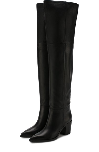 Кожаные ботфорты daenerys на устойчивом каблуке GIANVITO ROSSI черного цвета по цене 180500 руб., арт. G80653.70CU0.PL0NER0, фото 1 Кожаные ботфорты daenerys на устойчивом каблуке GIANVITO ROSSI, арт. G80653.70CU0.PL0NER0, фото 1