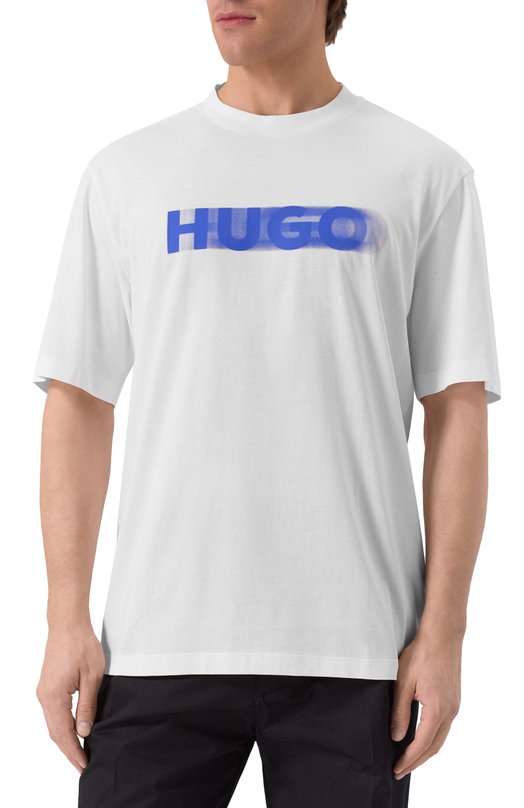 Хлопковая футболка HUGO Blue 50543493 Белый  50543493 Фото 3