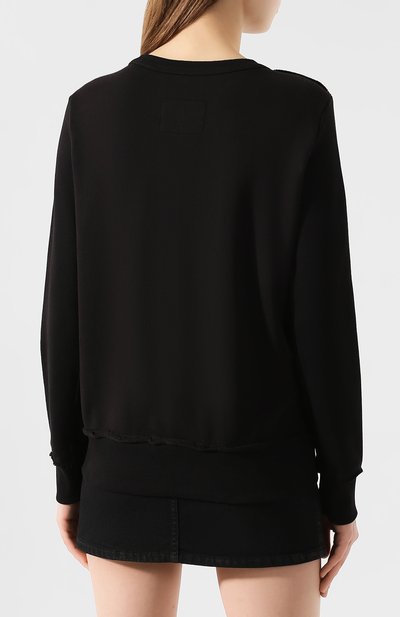 Хлопковый свитшот VERSACE JEANS COUTURE черного цвета по цене 25050 руб., арт. B6HVA73T-VDP309 36/30318, фото 4 Хлопковый свитшот VERSACE JEANS COUTURE, арт. B6HVA73T-VDP309 36/30318, фото 4