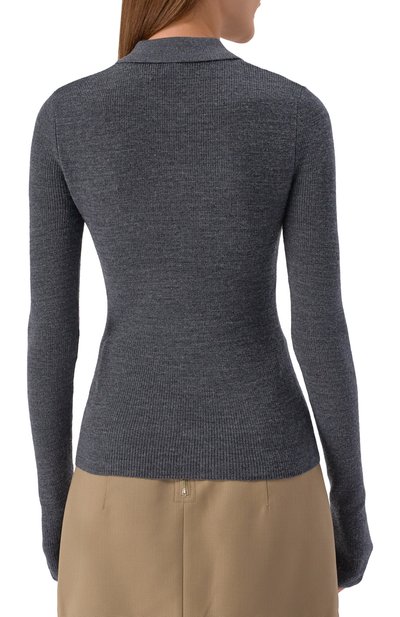 Шерстяное поло GANNI серого цвета по цене 36950 руб., арт. K2314, фото 4 Шерстяное поло GANNI, арт. K2314, фото 4