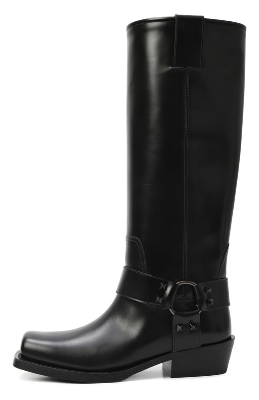Кожаные сапоги Rockstud Valentino 5W0S0KV3/NIB Чёрный  5W0S0KV3/NIB Фото 4